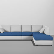 Dorian RHS 6 Seater L Shape Sofa Set for Living Room (Blue Grey Fabric) Premium Fabric Sofa