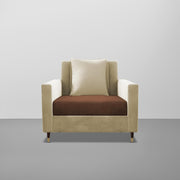 Garcia 1 Seater Sofa Set for Living Room (Cream Brown - Colour) Premium Fabric Sofa Set