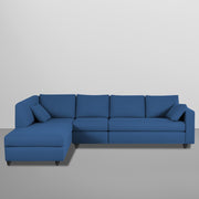 Dorian LHS 6 Seater L Shape Sofa Set for Living Room (Blue Fabric) Premium Fabric Sofa