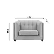 Sinclair 1 Seater Sofa Set for Living Room (Blue Colour) Premium Fabric Sofa