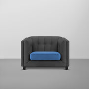 Casaliving Sinclair 3+1+1 Seater Sofa Set for Living Room (Blue Black Colour) Premium Fabric Sofa