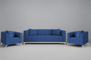 Eren 3+1+1 Seater Sofa Set for Living Room (Blue Colour Fabric) Premium Fabric Sofa Set for Living Room