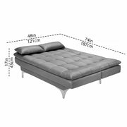 Danny 3 Seater Sofa Cum Bed Leatherette Fabric (Black) with Two Cushions Perfect for |Home Living |Office Room and Guest Room Premium Sofa