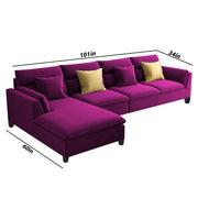Delton LHS 6 Seater L Shape Sofa Set for Living Room (Purple Fabric) Premium Fabric