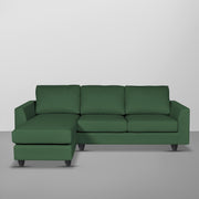 Danver LHS 4 Seater L Shape Sofa Set for Living Room (Green Fabric) Premium Fabric Sofa