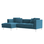 Vesco LHS 4 Seater L Shape Sofa Set for Living Room (Turquise) Premium Fabric Sofa