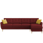 Lizel RHS 6 Seater L Shape Sofa Set for Living Room (Maroon Fabric) Premium Velvet Fabric Sofa