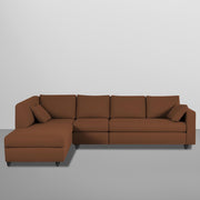 Dorian LHS 6 Seater L Shape Sofa Set for Living Room (Brown Fabric) Premium Fabric Sofa