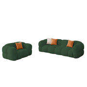 Vetras Modern Velvet Bubble Cloud Sofa, Tufted Design Upholstered 3+1 Seater Sofa Set for Living Room, (Black Colour) Premium Velvet Fabric Sofa