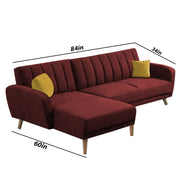 Rino LHS 4 Seater L Shape Sofa Set for Living Room (Maroon Fabric)
