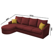 Shrank Round Lounger L Shape 6 Seater Sofa Set for Living Room (Maroon) Fabric Sofa | LHS