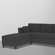 Blustin LHS 4 Seater L Shape Sofa Set for Living Room (Black Fabric) Premium Fabric Sofa