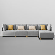 Salina LHS 6 Seater L Shape Sofa Set for Living Room (Black) Premium Fabric Sofa