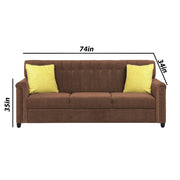 Rogelio 1 Seater Sofa Set for Living Room (Black Fabric)