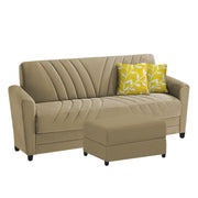 Francis 3 Seater Sofa Set with Ottoman for Living Room (Cream) Fabric