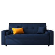 Artic 3 Seater Sofa Cum Bed for Living Room (Black) Premium Velvet Fabric Sofa