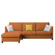 Hanery 4 Seater L Shape Sofa Set for Living Room | Colour - Orange