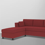 Blustin LHS 4 Seater L Shape Sofa Set for Living Room (Maroon Fabric) Premium Fabric Sofa