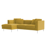 Vesco LHS 4 Seater L Shape Sofa Set for Living Room (Yellow) Premium Fabric Sofa