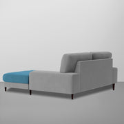 Latieo RHS 2 Seater Lounger L Shape Sofa Set for Living Room (Turquise Grey) Premium Fabric Sofa