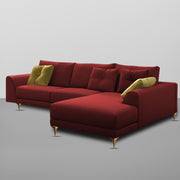 Viva RHS 6 Seater L Shape Sofa Set for Living Room (Maroon) Premium Fabric Sofa