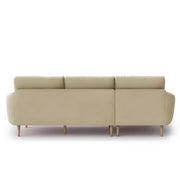 Lizel LHS 4 Seater L Shape Sofa Set for Living Room (Cream Fabric) Premium Velvet Fabric Sofa