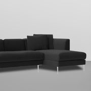 Vesco RHS 6 Seater L Shape Sofa Set for Living Room (Black) Premium Fabric Sofa