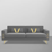 Ivary 3 Seater Sofa Set for Living Room (Black Colour) Premium Fabric Sofa