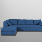Dorian LHS 6 Seater L Shape Sofa Set for Living Room (Blue Fabric) Premium Fabric Sofa