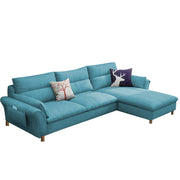 Hudson 4 Seater L Shape Sofa Set for Living Room (Blue Fabric) Right Side