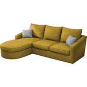 Shrank Round Lounger L Shape 4 Seater Sofa Set for Living Room (Yellow) Fabric Sofa | LHS