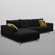 Viva LHS 6 Seater L Shape Sofa Set for Living Room (Black) Premium Fabric Sofa