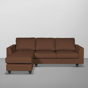 Danver LHS 4 Seater L Shape Sofa Set for Living Room (Brown Fabric) Premium Fabric Sofa