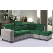 Nanzy 4 Seater L Shape Sofa Set for Living Room | Colour (Green Grey) Right Side
