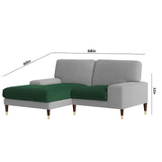 Latieo LHS 2 Seater Lounger L Shape Sofa Set for Living Room (Green Grey) Premium Fabric Sofa