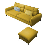 Francis 3 Seater Sofa with Ottoman Set for Living Room (Yellow Fabric)