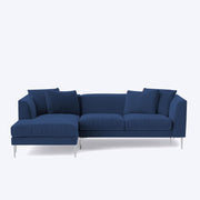 Vesco LHS 4 Seater L Shape Sofa Set for Living Room (Blue) Premium Fabric Sofa