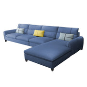 Francis 6 Seater Sofa Set for Living Room (Sky Blue Fabric) Right Side Sofa