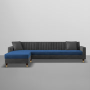 Garcia LHS 6 Seater L Shape Sofa Set for Living Room (Black Grey - Colour) Premium Fabric Sofa Set