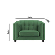Sinclair 1 Seater Sofa Set for Living Room (Green Grey Colour) Premium Fabric Sofa