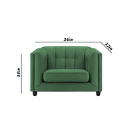 Sinclair 1 Seater Sofa Set for Living Room (Blue Colour) Premium Fabric Sofa
