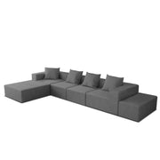 Sheron U Shaped Compressed Sofa Set for Living Room with Spacious Boucle Couch Set Living Rooms, (Dark Grey Fabric) Premium Fabric U Shape Sofa for Living Room