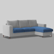 Charmi RHS 4 Seater L Shape Sofa Set for Living Room (Blue Grey Fabric) Premium Fabric Sofa