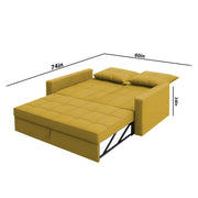 Casaliving Treshta 2 Seater Pull-Out Premium Fabric Sofa Cum Bed Sofa Set with Center Table for Living Room (Black Fabric Color) Premium Fabric Sofa Set for Living Room Sofa Cum Bed