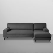 Casaliving Amelia RHS 6 Seater L Shape Sofa Set for Living Room (Black Fabric) Premium Fabric Sofa