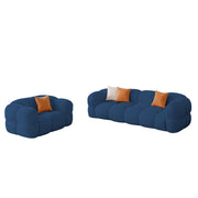 Vetras Modern Velvet Bubble Cloud Sofa, Tufted Design Upholstered 3+1 Seater Sofa Set for Living Room, (Black Colour) Premium Velvet Fabric Sofa
