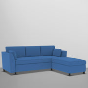 Blustin RHS 4 Seater L Shape Sofa Set for Living Room (Blue Fabric) Premium Fabric Sofa