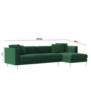 Vesco RHS 6 Seater L Shape Sofa Set for Living Room (Green) Premium Fabric Sofa