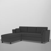 Blustin LHS 4 Seater L Shape Sofa Set for Living Room (Black Fabric) Premium Fabric Sofa