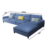 Francis 6 Seater Sofa Set for Living Room (Sky Blue Fabric) Right Side Sofa